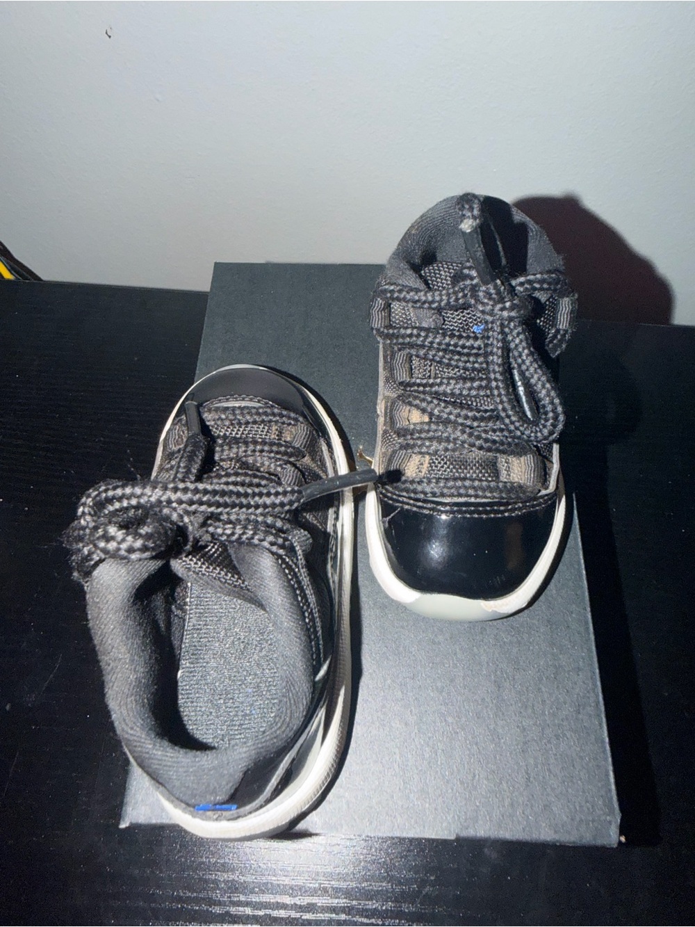 Jordan Kids Black Lace-Up Sneakers with White Soles